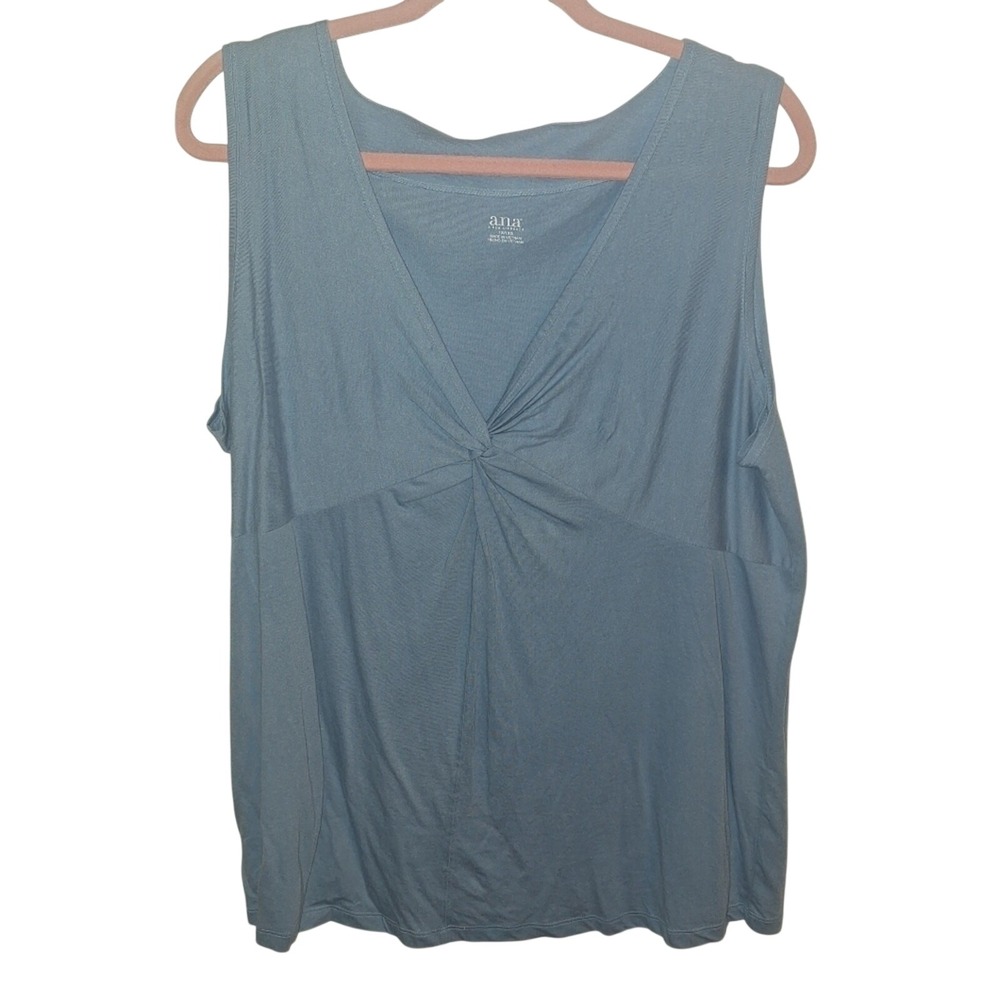 A.N.A. Women's Size 1x Sky Blue‎ Basic Tank Top  Office Everyday Spring Summer